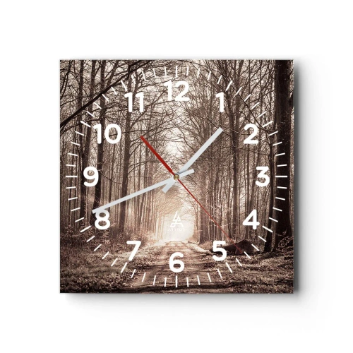 Wanduhr - Glasuhr - Waldkathedrale - 40x40 cm