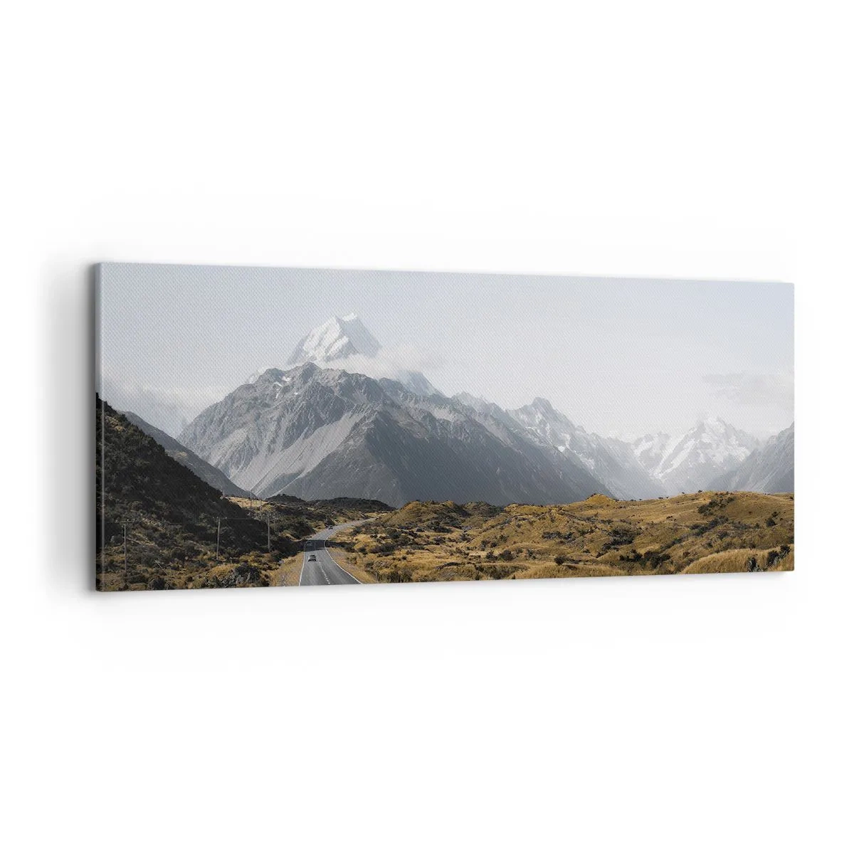 Bild auf Leinwand - Leinwandbild - Der Weg ins Herz der Berge - 100x40 cm