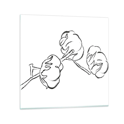 Glasbild - Bild auf glas - Baumwolldaunen - 30x30 cm