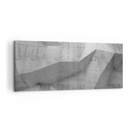 Bild auf Leinwand - Leinwandbild - Geometrische Betonformen in Grau - 120x50cm - Eine echte Herausforderung - Moderne Wanddekoration für Wohnzimmer und Schlafzimmer ARTTOR
