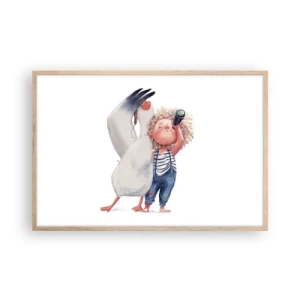 Poster in einem Rahmen aus heller Eiche - Toller Reiseplan - 91x61 cm