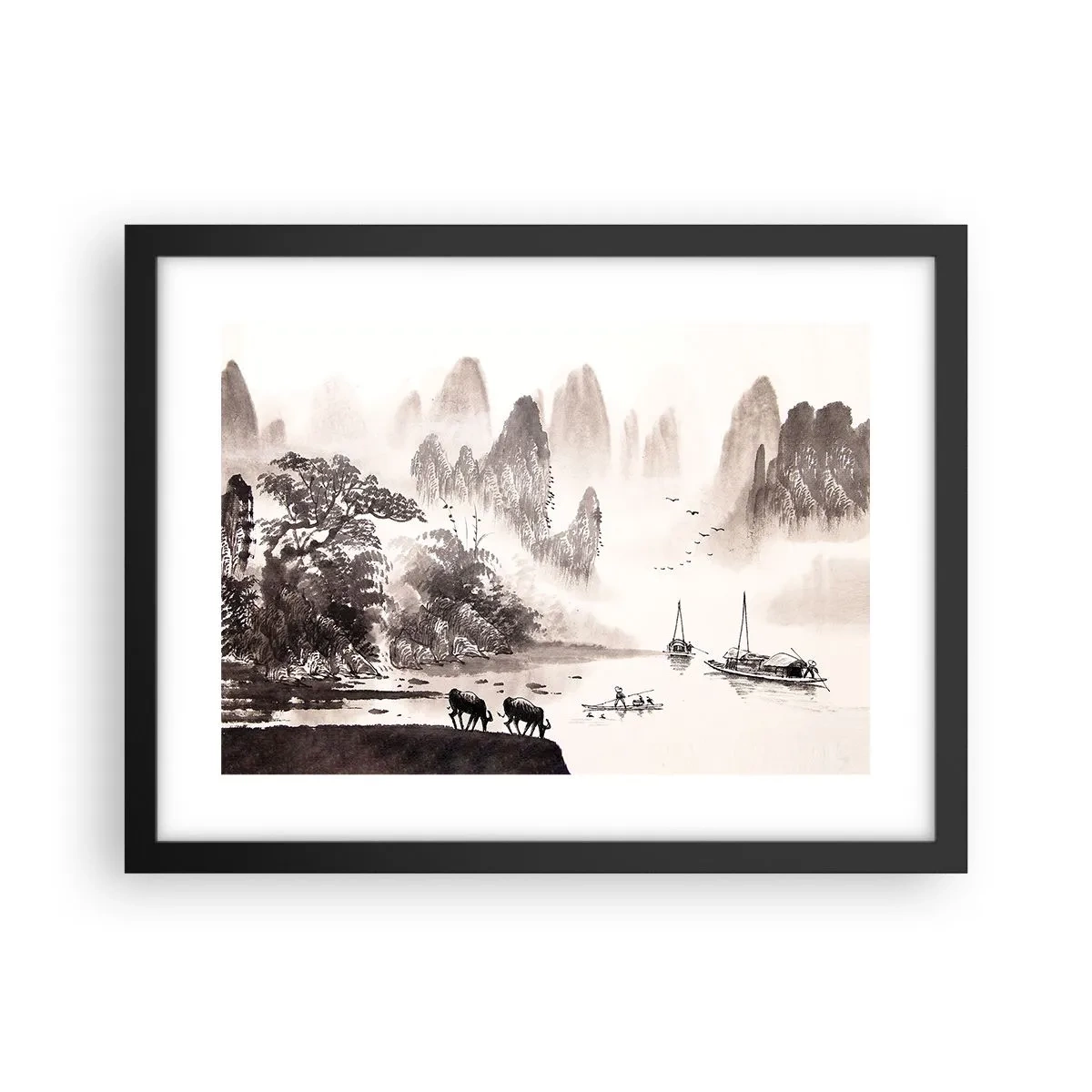 Poster in einem schwarzem Rahmen - Der exotische Alltag des Ostens - 40x30 cm