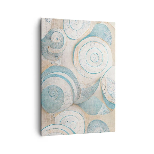 Bild auf Leinwand - Leinwandbild - Abstrakte Muscheln in Pastelltönen - 50x70cm - Was verbirgt sich in der Muschel? - Moderne Wanddekoration für Wohnzimmer und Schlafzimmer ARTTOR