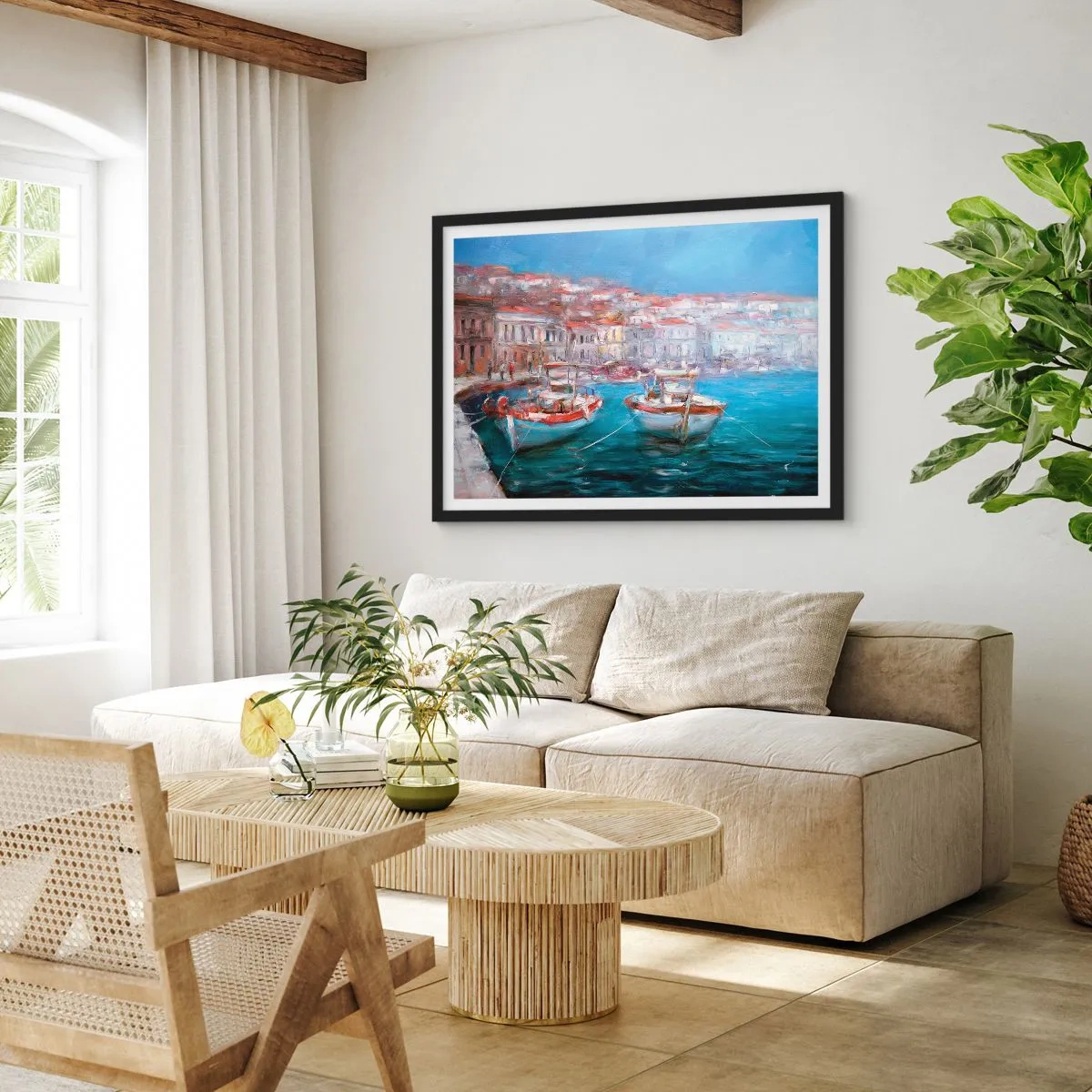 Poster in einem schwarzem Rahmen - Italienische Bucht - 50x40 cm