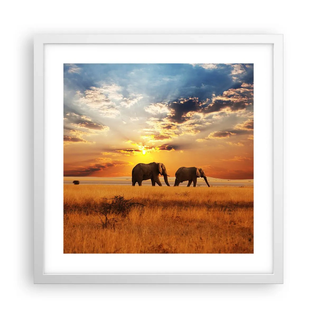 Poster in einem weißen Rahmen - Familienspaziergang - 40x40 cm