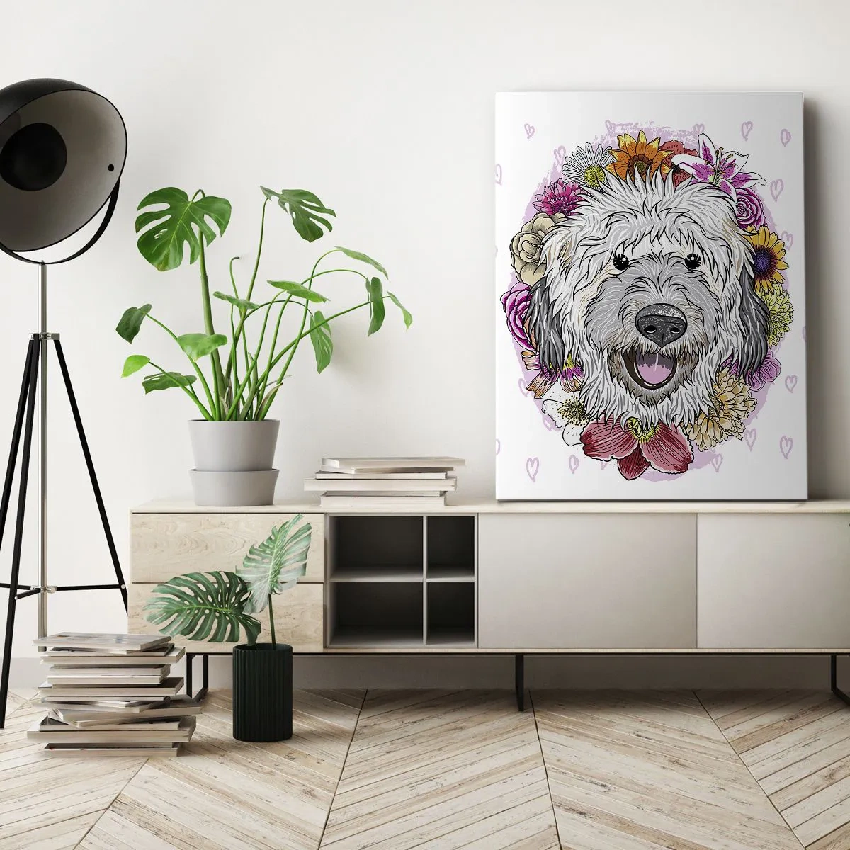 Bild auf Leinwand - Leinwandbild - Welpenfreude - 45x80 cm