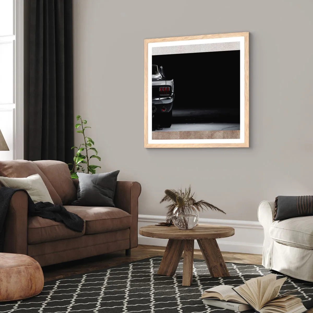 Poster in einem Rahmen aus heller Eiche - Charme des Klassikers - 30x30 cm