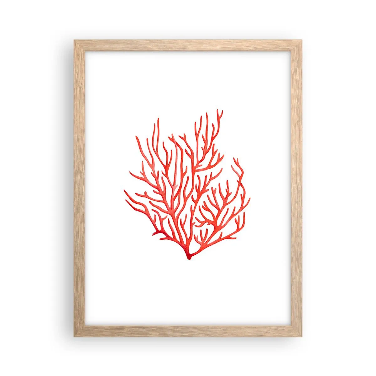 Poster in einem Rahmen aus heller Eiche - Korallenfiligran - 30x40 cm