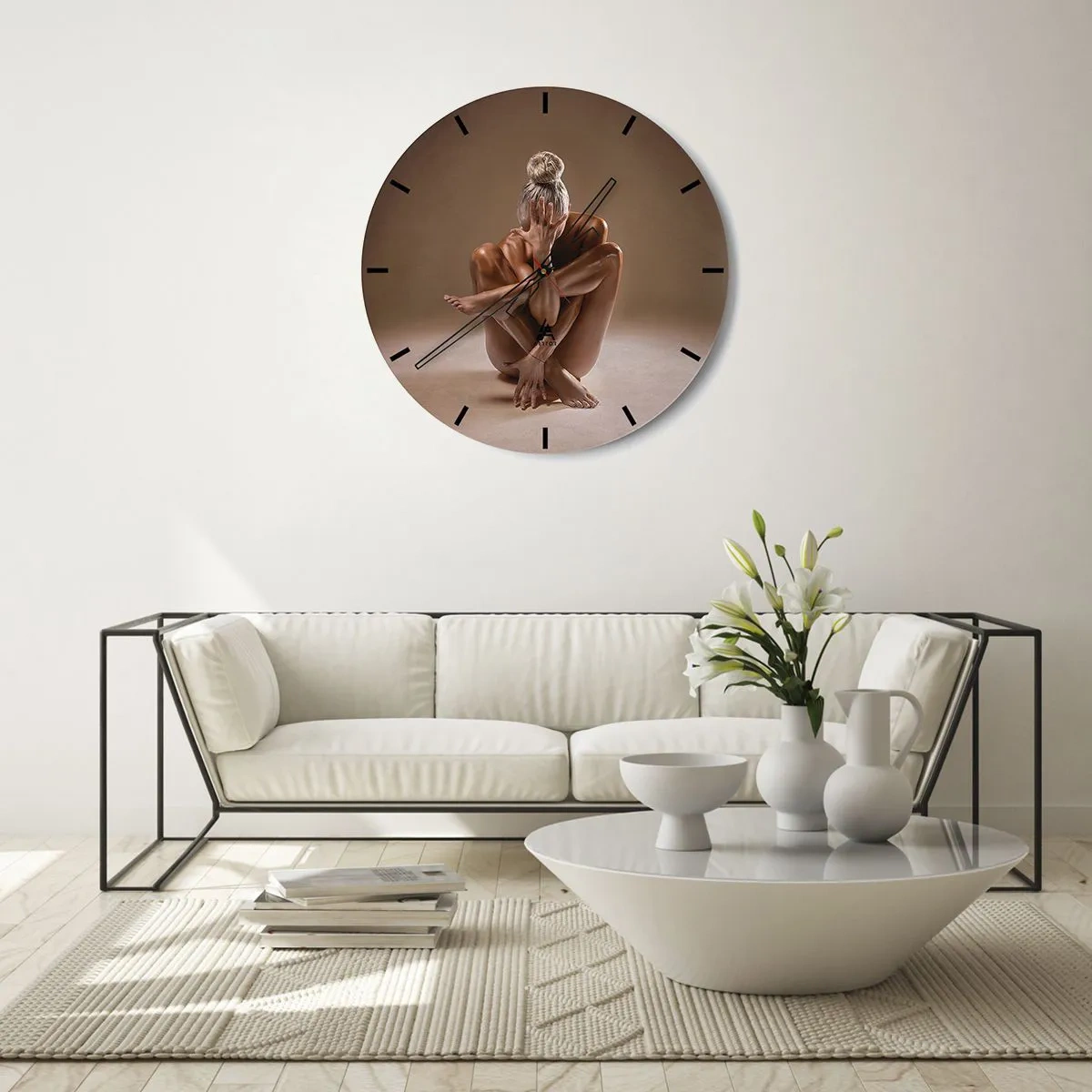 Wanduhr - Glasuhr - Die Einheit von Körper und Geist - 30x30 cm
