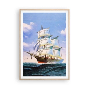 Poster in einem Rahmen aus heller Eiche - Mit Stolz mit dem Wind - 70x100 cm