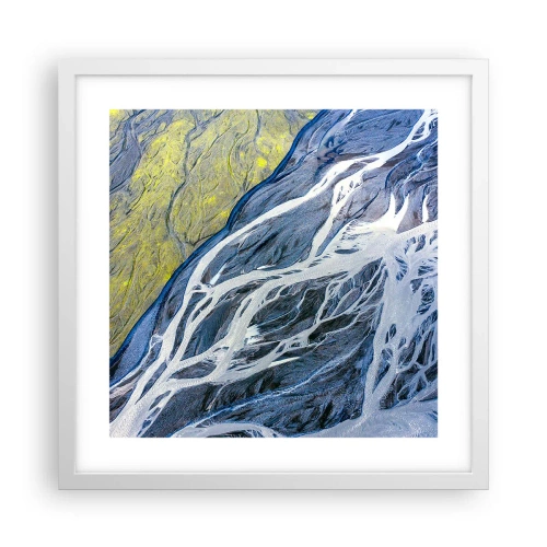 Poster in einem weißen Rahmen - Felsmalereien der Natur - 40x40 cm