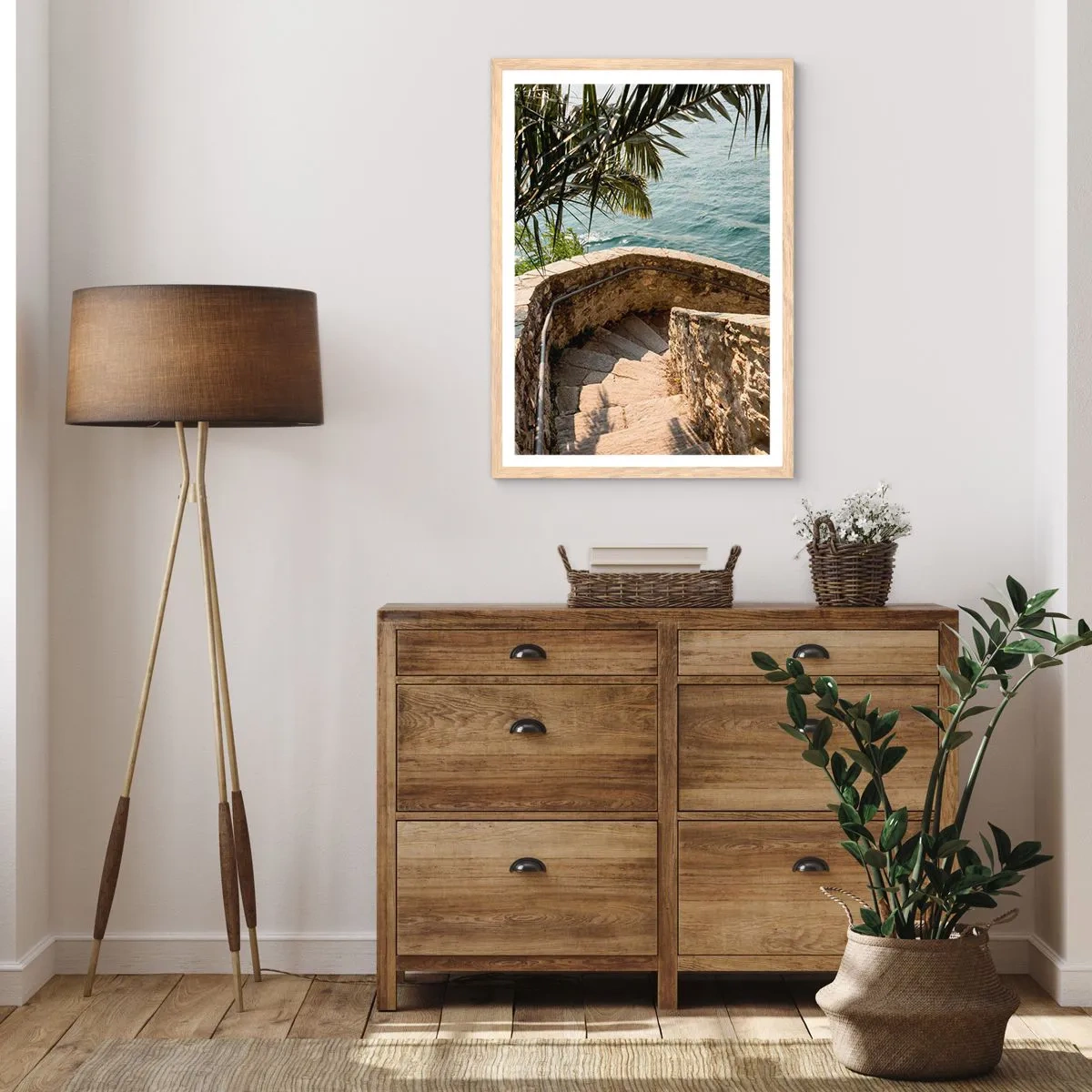 Poster in einem Rahmen aus heller Eiche - Unter der Sonne Italiens - 30x40 cm
