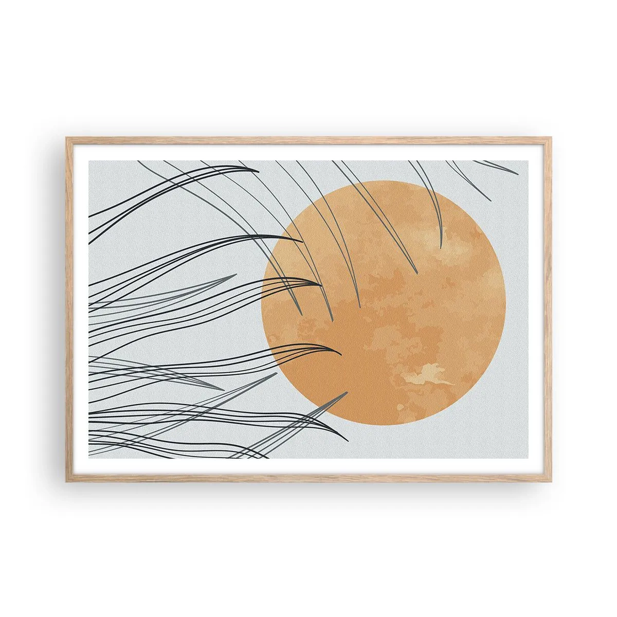 Poster in einem Rahmen aus heller Eiche - Immer der Sonne entgegen - 100x70 cm