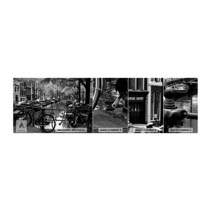 Fototapeten Muster Selbstklebend Deluxe Sticker - Ein sehr holländischer Anblick - Amsterdam, Fahrrad, Die Architektur - 100x30 cm