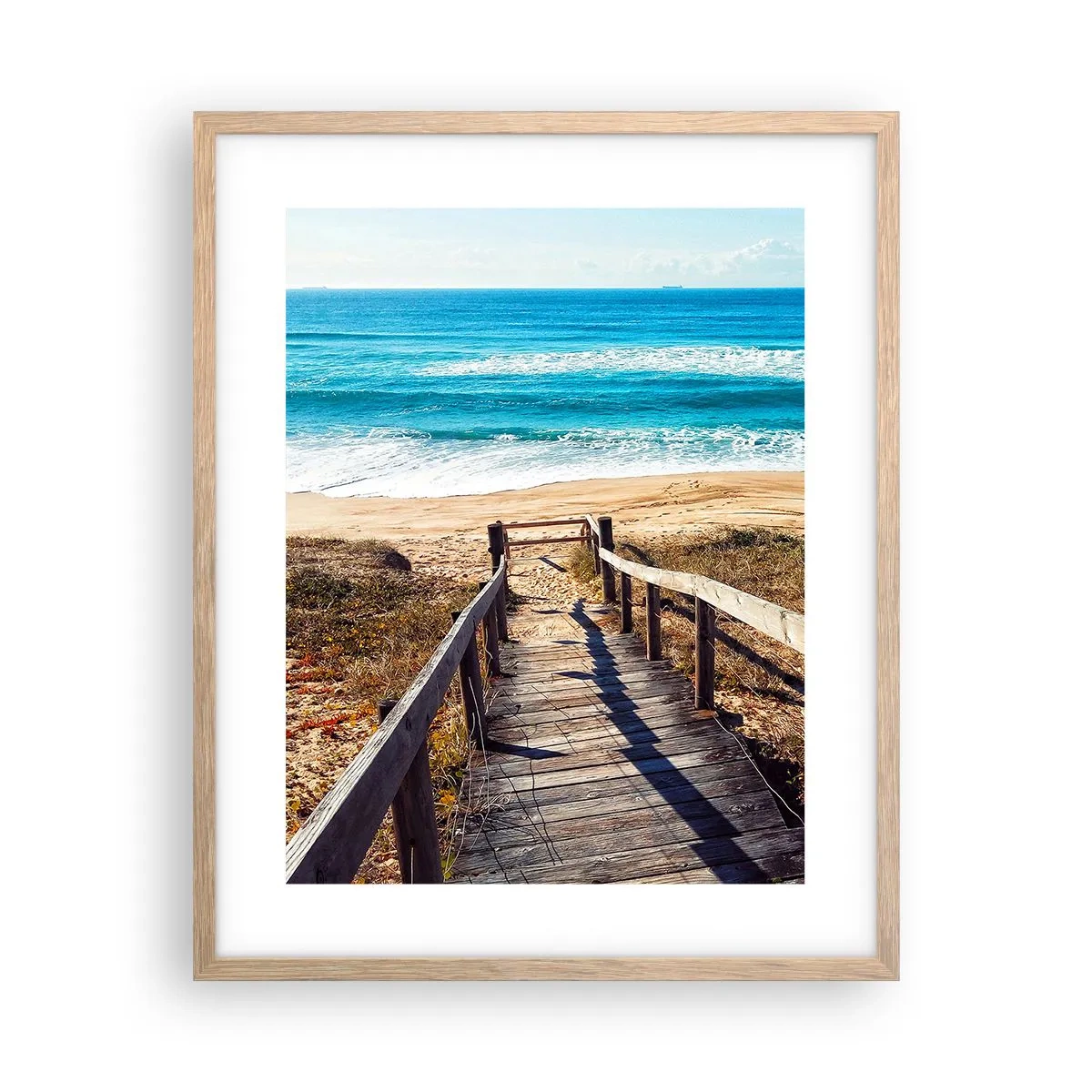 Poster in einem Rahmen aus heller Eiche - Lauf! - 40x50 cm