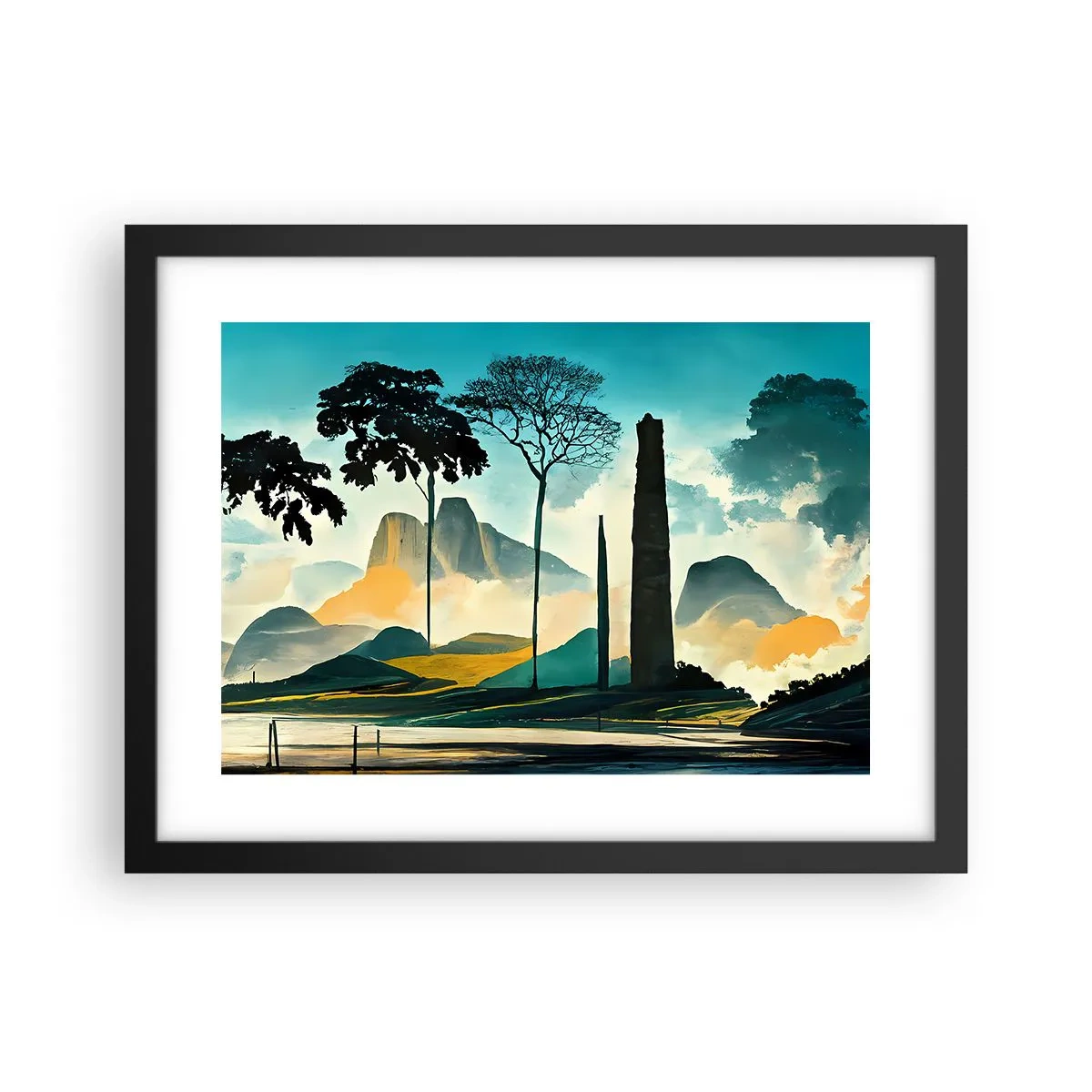 Poster in einem schwarzem Rahmen - Immer höher und höher - 40x30 cm