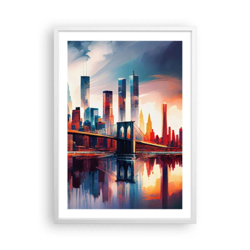 Poster in einem weißen Rahmen - Traumhaftes New York - 50x70 cm