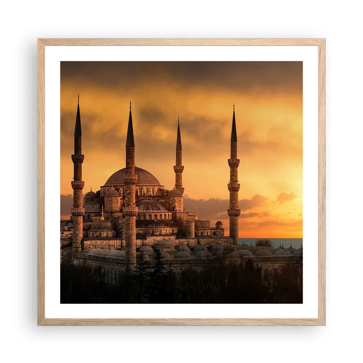 Poster in einem Rahmen aus heller Eiche - Gott ist großartig - 60x60 cm