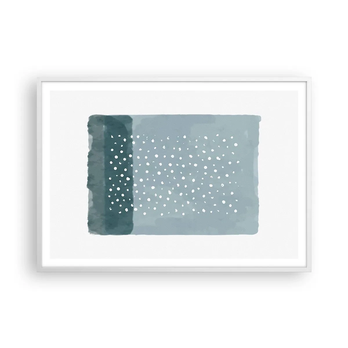 Poster in einem weißen Rahmen - Auf Blau gewachsen - 100x70 cm