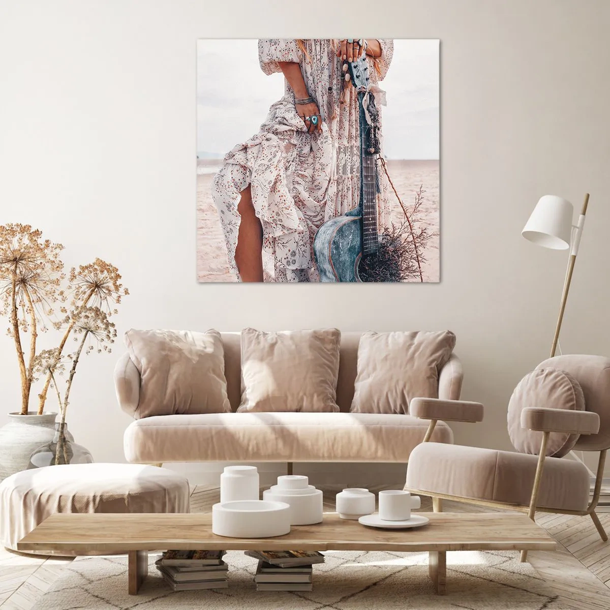 Bild auf Leinwand - Leinwandbild - Kinderblumen auf dem Weg - 70x70 cm