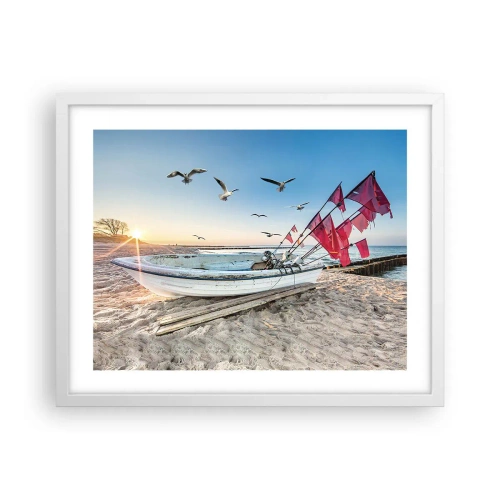 Poster in einem weißen Rahmen - Wohlverdiente Ruhe - 50x40 cm