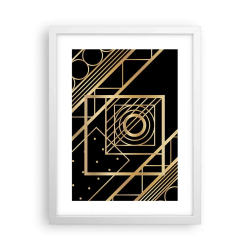 Poster in einem weißen Rahmen - Goldene Geometrie - 30x40 cm