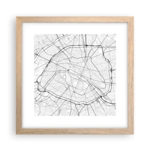 Poster in einem Rahmen aus heller Eiche - Pariser Blume - 30x30 cm