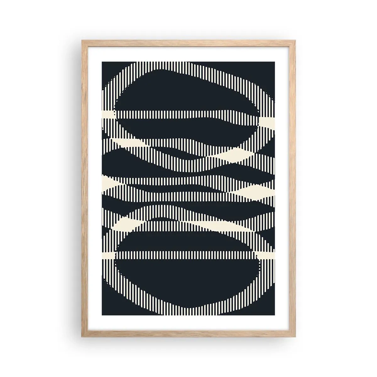 Poster in einem Rahmen aus heller Eiche - Ein Versuch, die Dunkelheit zu durchbrechen - 50x70 cm