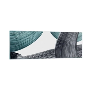 Glasbild - Bild auf glas - Smaragdgrüne und schwarze Pfade - 90x30 cm