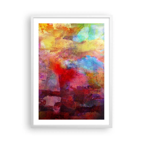 Poster in einem weißen Rahmen - Schau in den Regenbogen - 50x70 cm