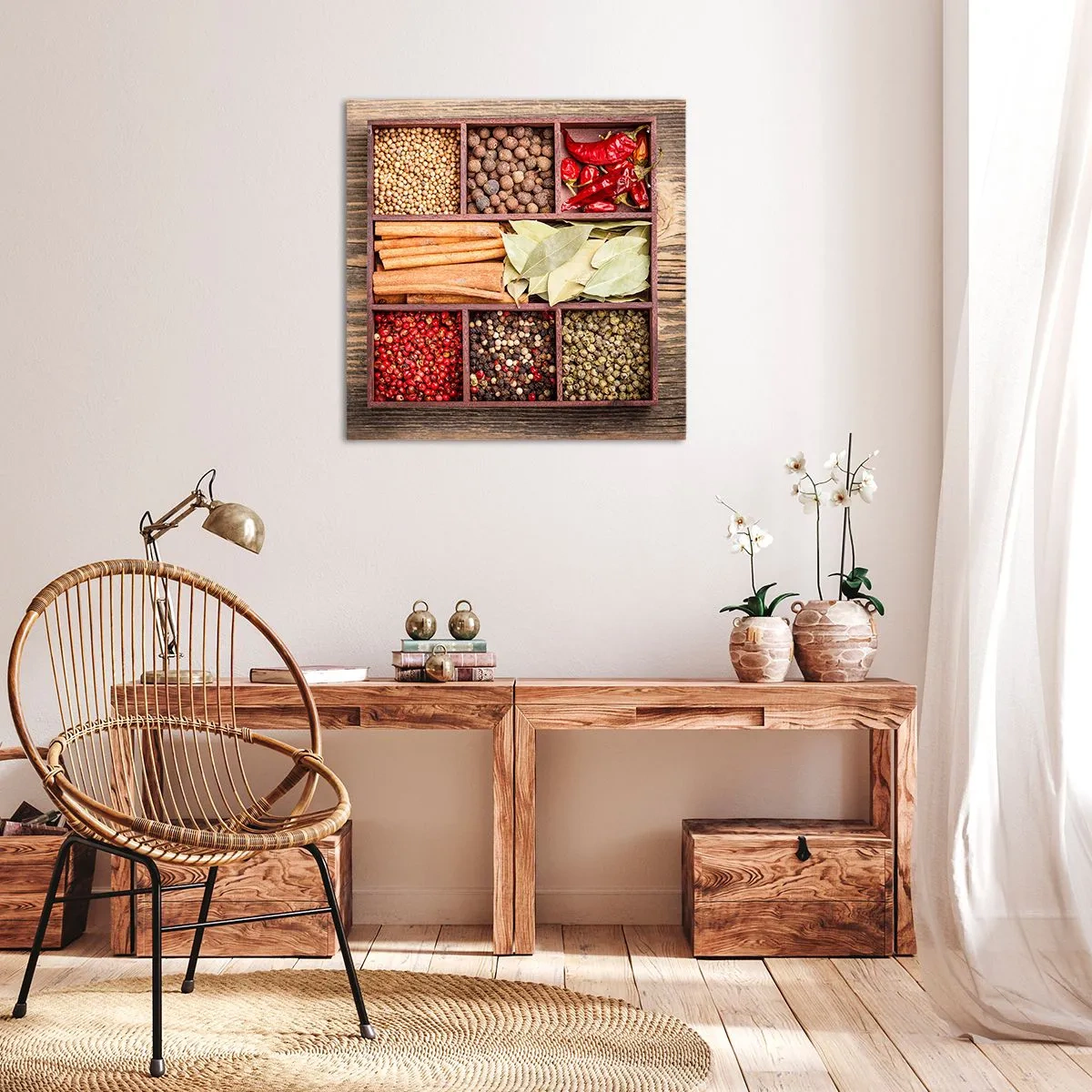 Bild auf Leinwand - Leinwandbild - Ordnung der Formen, Bouquet von Aromen - 30x30 cm