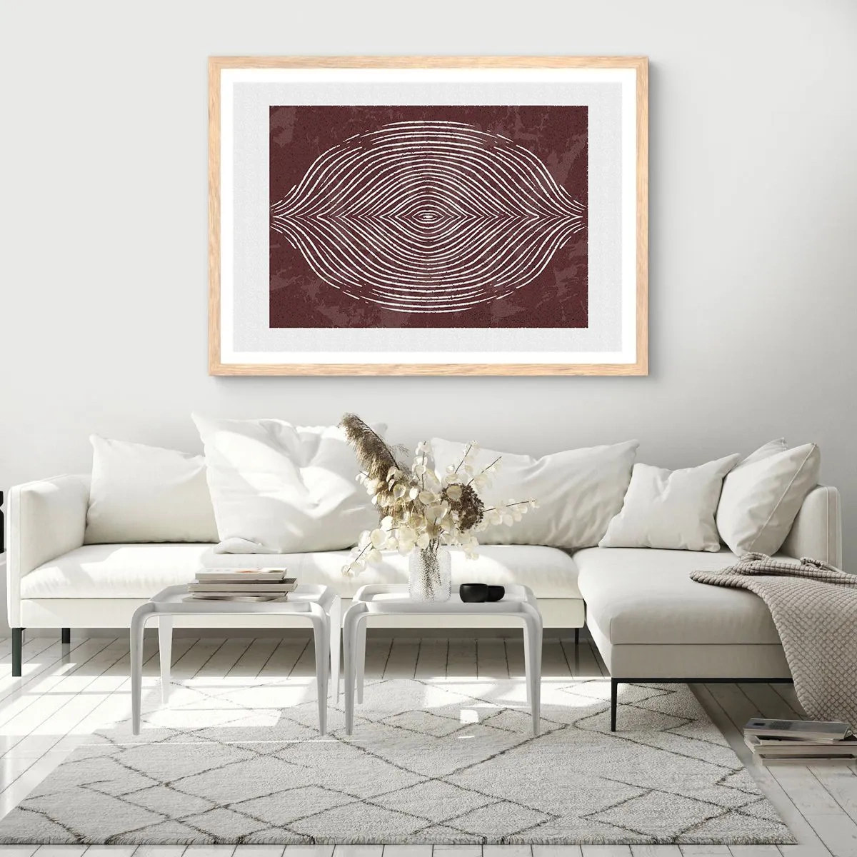 Poster in einem Rahmen aus heller Eiche - Der Raum spricht - 40x30 cm