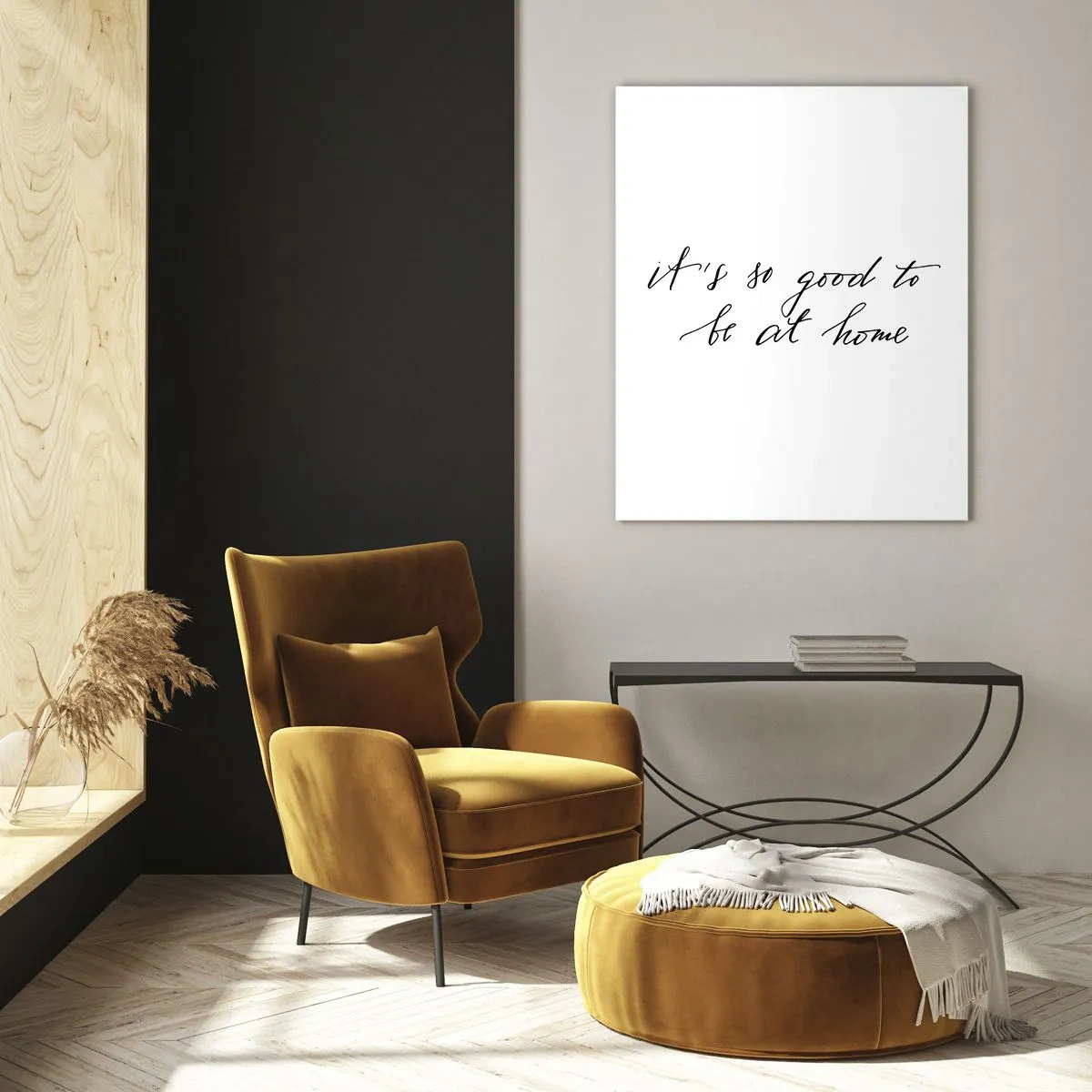 Glasbild - Bild auf glas - Kalligrafischer Schriftzug auf weißem Hintergrund - 80x120cm - Die ganze Wahrheit - Moderne Wanddekoration für Wohnzimmer und Schlafzimmer ARTTOR