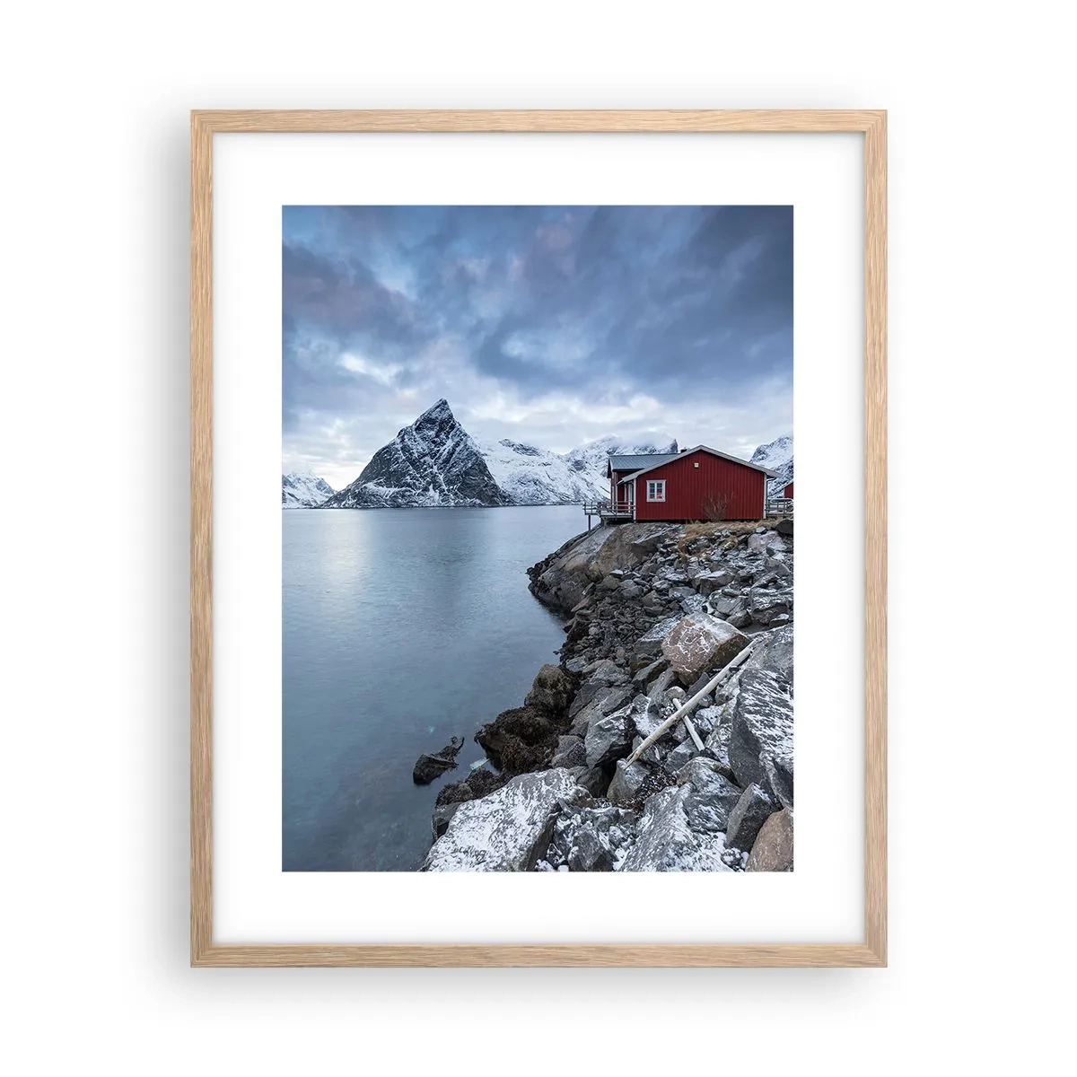 Poster in einem Rahmen aus heller Eiche - Skandinavischer Rückzugsort - 40x50 cm