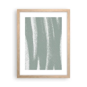 Poster in einem Rahmen aus heller Eiche - Abstraktion im Winterklima - 30x40 cm