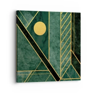 Bild auf Leinwand - Leinwandbild - Dynamik von Gold und Azurblau - 30x30 cm