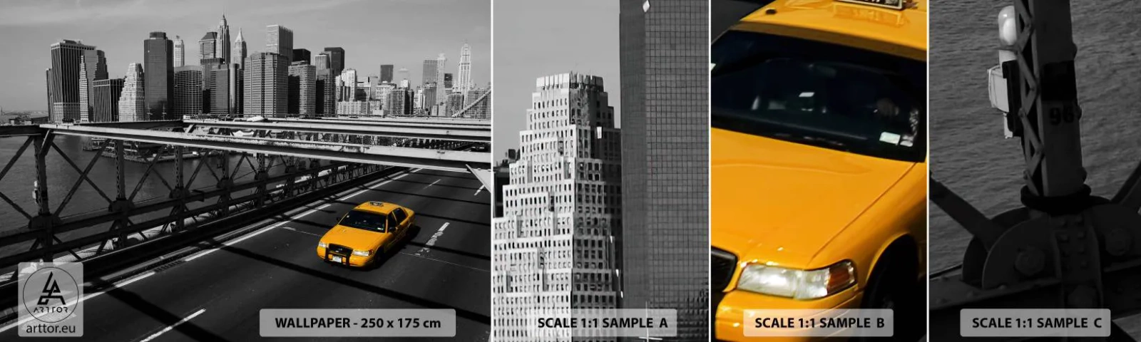 Fototapetenmuster Standard Eco - Die Farbe einer Großstadt - Stadt, New York, Die Architektur - 100x30 cm