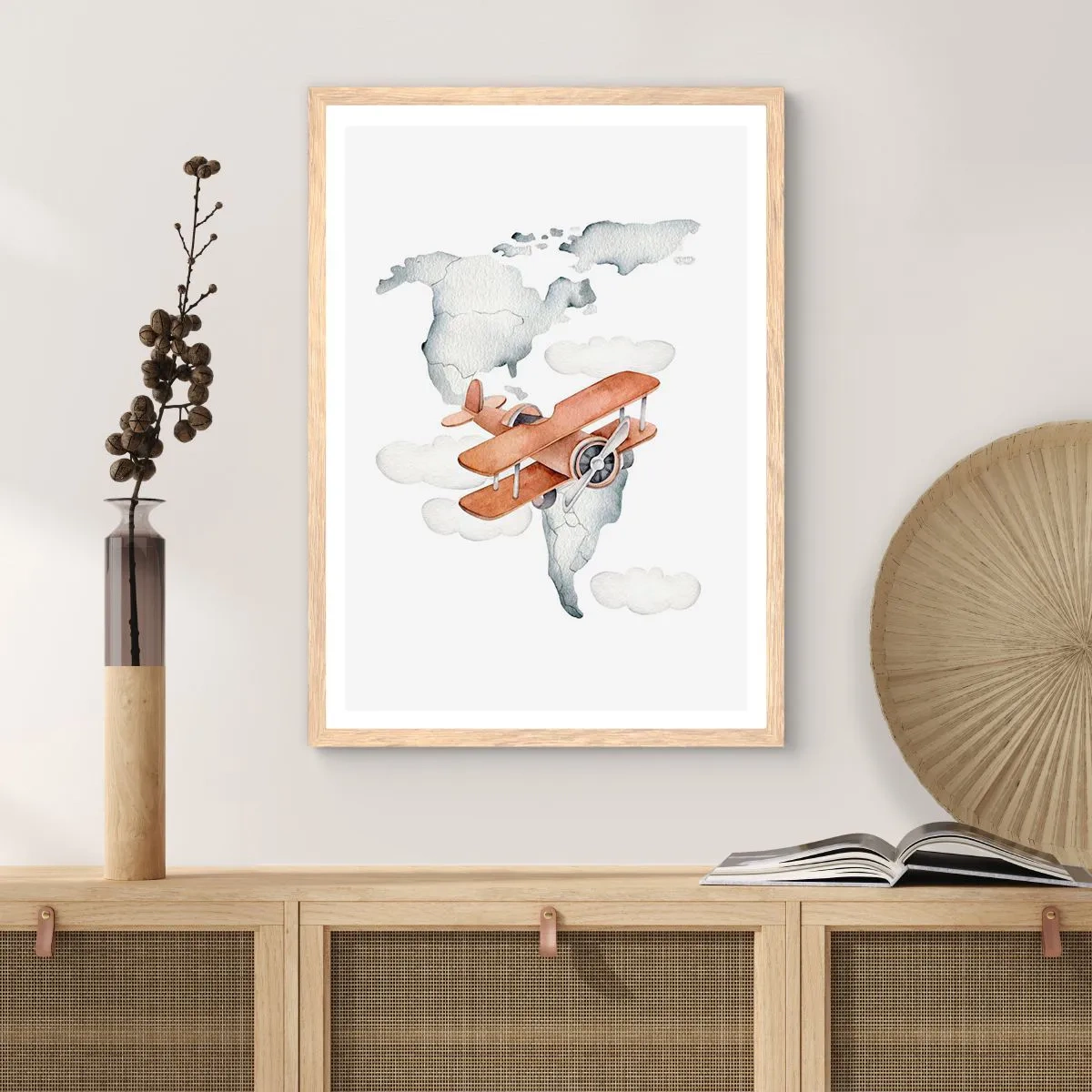 Poster in einem Rahmen aus heller Eiche - Im Pioniergeist - 70x100 cm