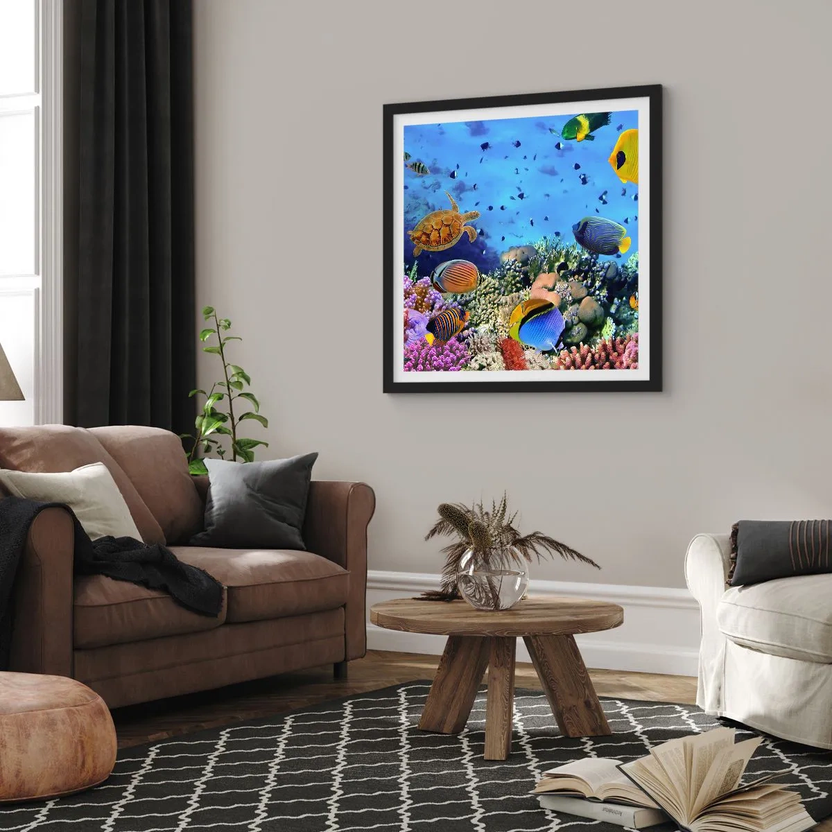 Poster in einem schwarzem Rahmen - Und was wissen wir über das Leben ... - 60x60 cm