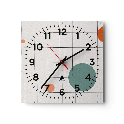 Wanduhr - Glasuhr - Gefangen. Wir oder sie? - 40x40 cm