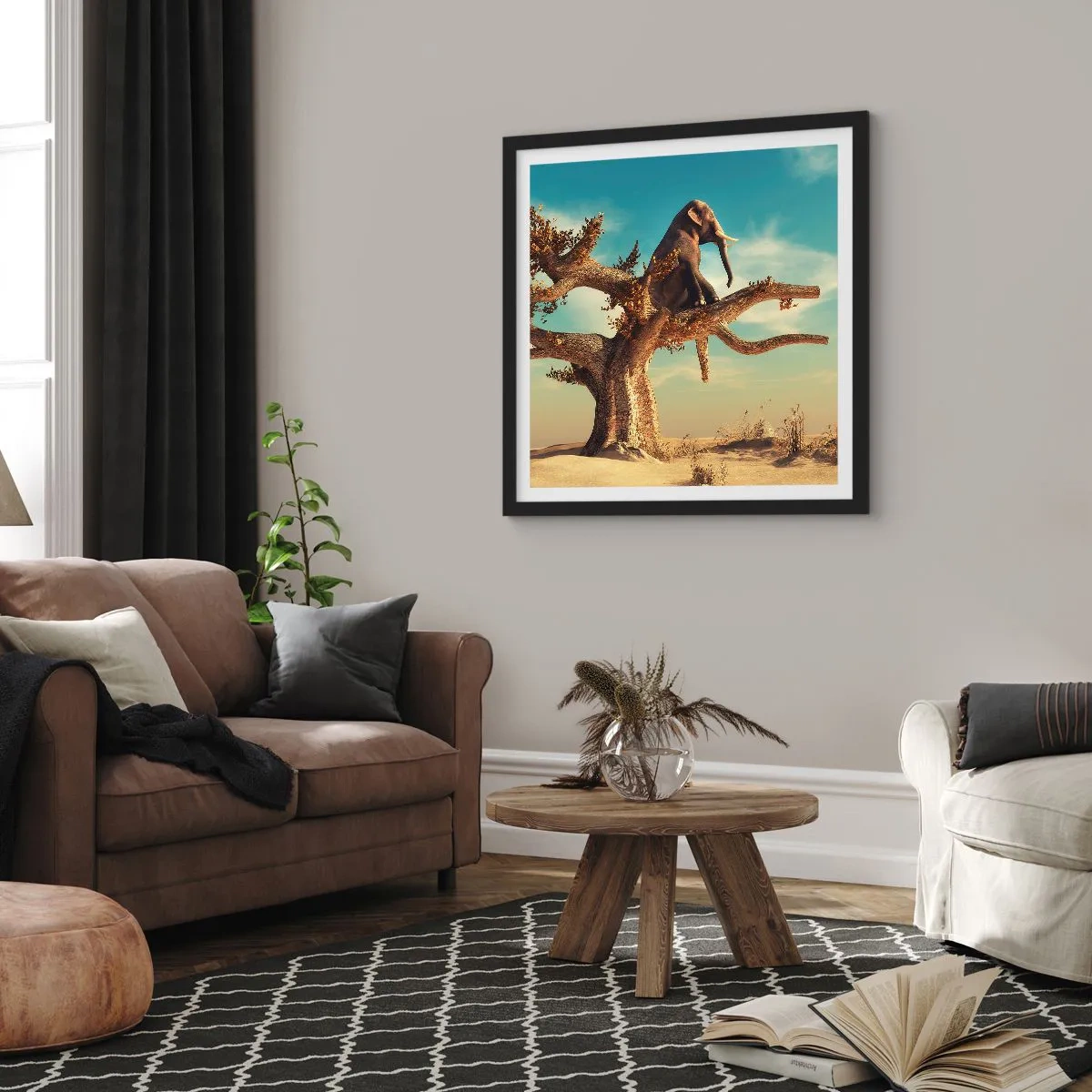 Poster in einem schwarzem Rahmen - Ein neuer Standpunkt - 40x40 cm