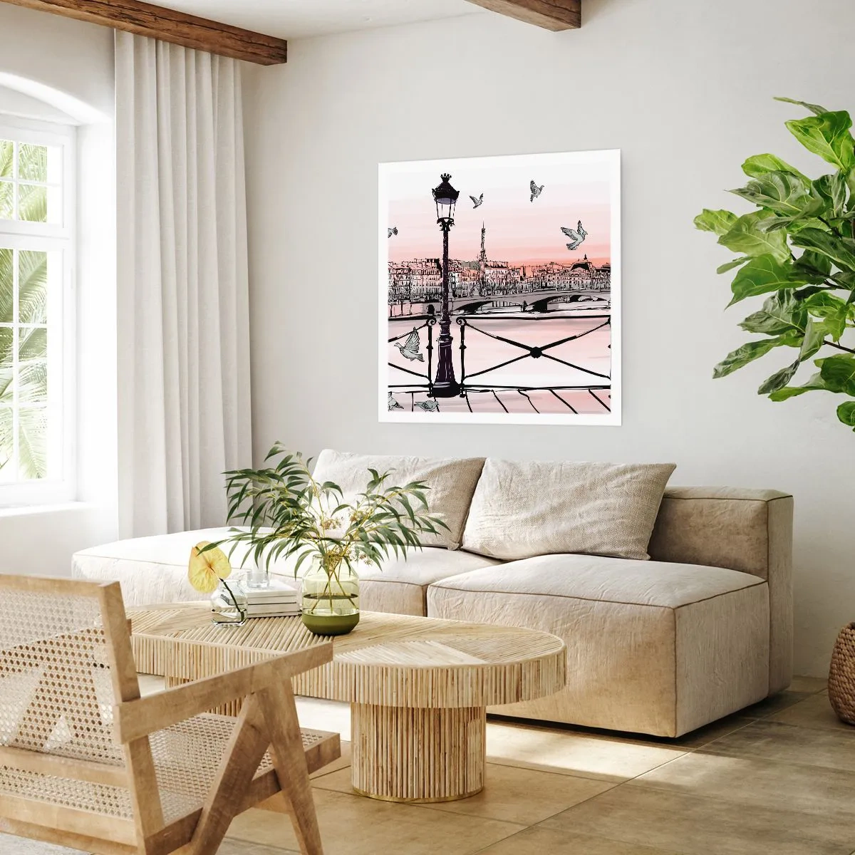 Poster - Über den Dächern von Paris - 40x40 cm