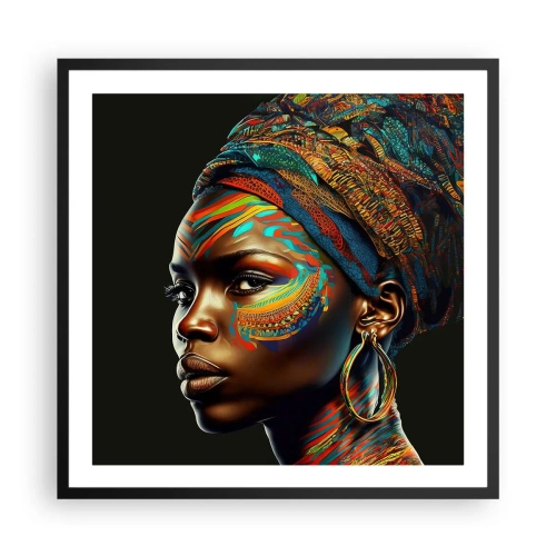 Poster in einem schwarzem Rahmen - Afrikanische Königin - 60x60 cm