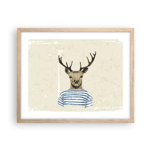 Poster in einem Rahmen aus heller Eiche - Weil ich gestreifte T-Shirts mag! - 50x40 cm