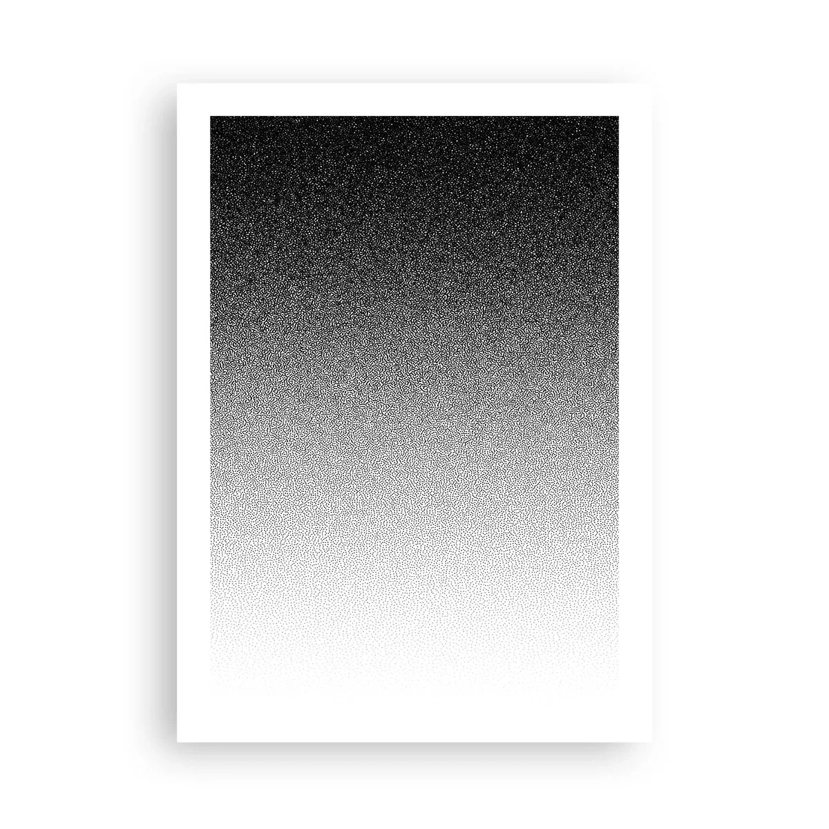 Poster - Minimalistischer Schwarz-Weiß-Farbverlauf in einem gepunkteten Muster - 50x70cm - Dem Licht entgegen - Moderne Wanddekoration für Wohnzimmer und Schlafzimmer ARTTOR