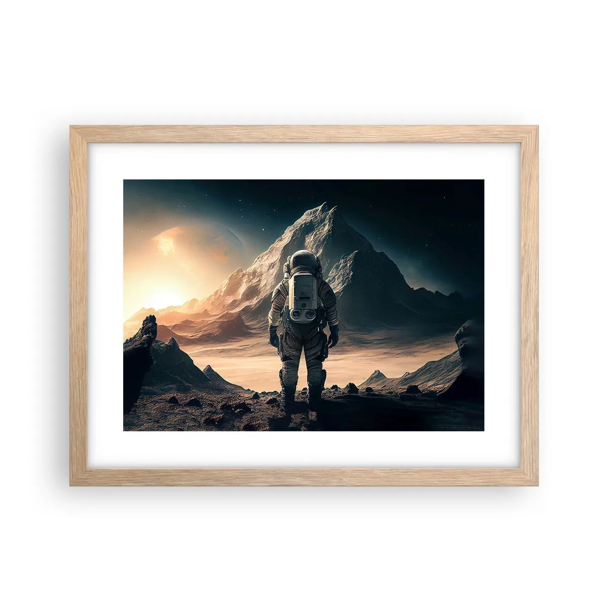 Poster in einem Rahmen aus heller Eiche - Neue Herausforderung - 40x30 cm