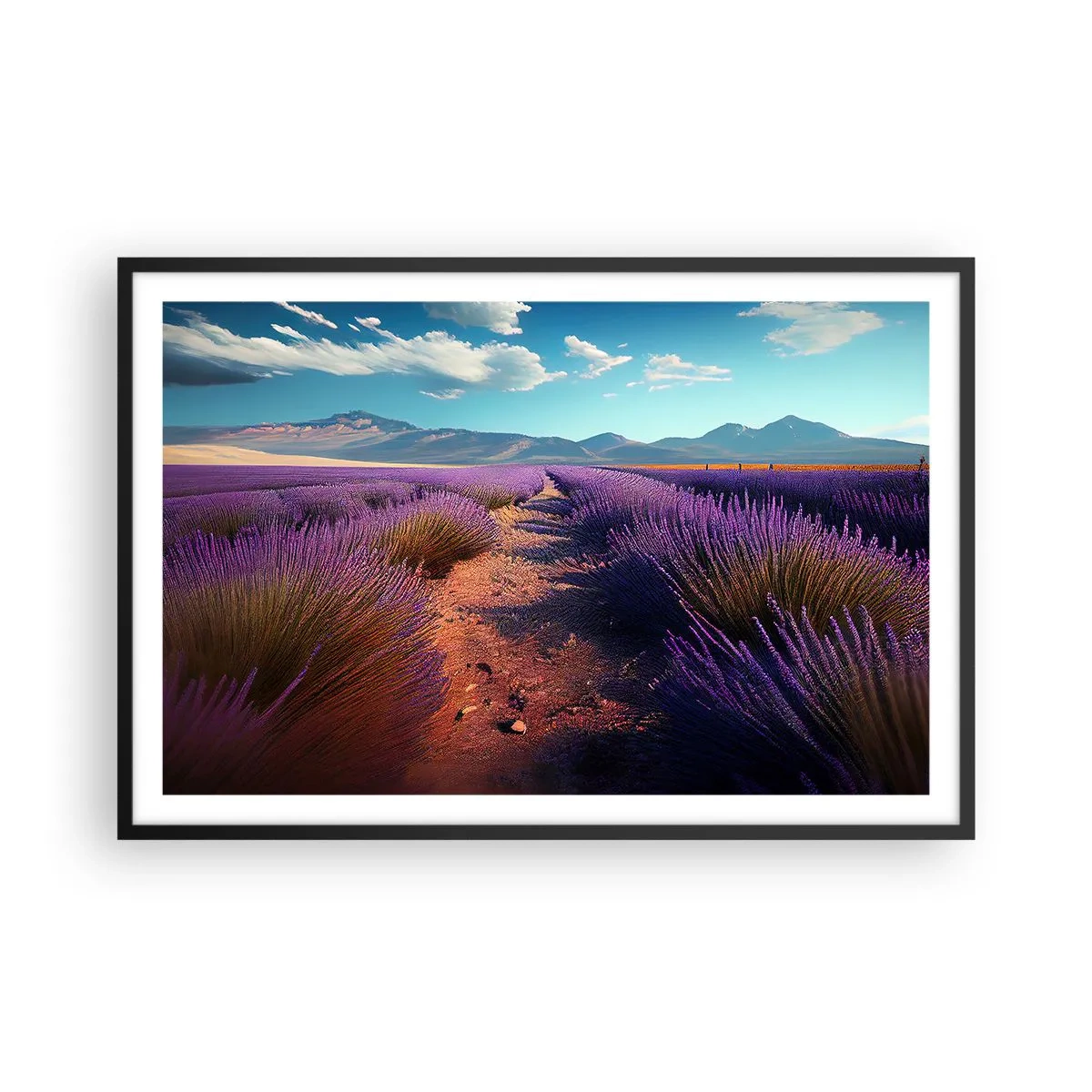 Poster in einem schwarzem Rahmen - Duftende Felder - 91x61 cm