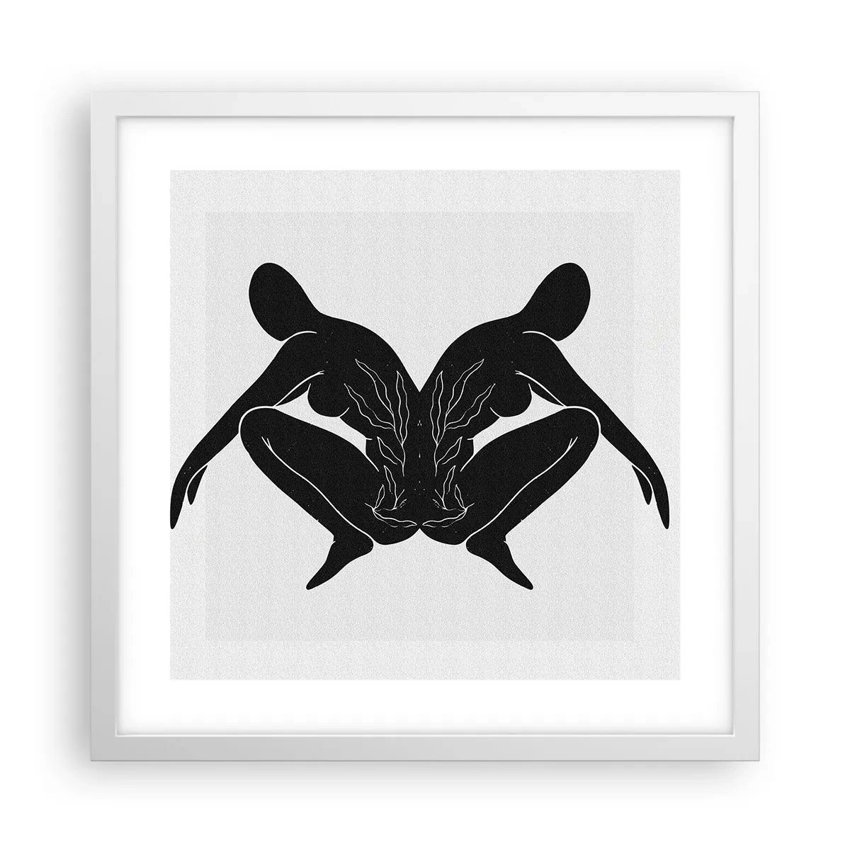 Poster in einem weißen Rahmen - Gemeinsame Seele - 40x40 cm