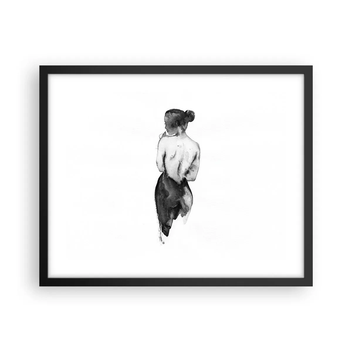 Poster in einem schwarzem Rahmen - Bei ihr verschwindet die Welt - 50x40 cm