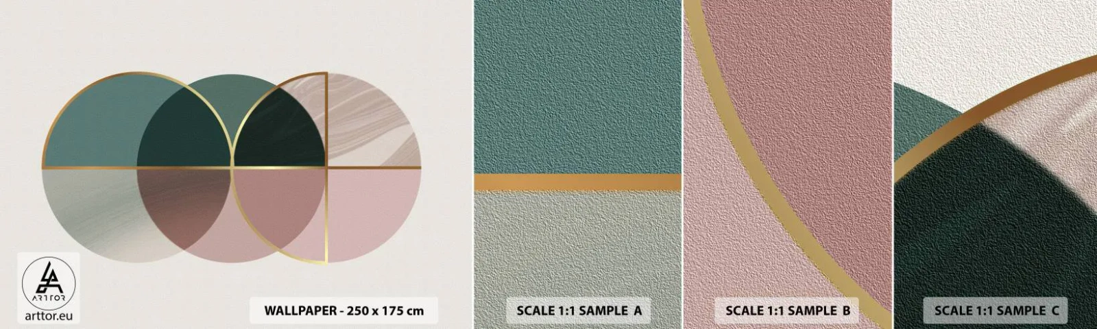 Fototapetenmuster Standard Eco - Ein Rad hinter dem anderen… - Abstraktion, Stück, Modernes Muster - 100x30 cm